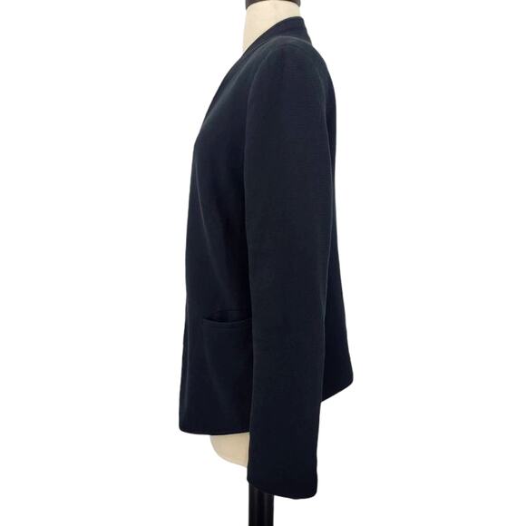 Escada Open Front Waffle Knit Jacket Black - Picture 2 of 7